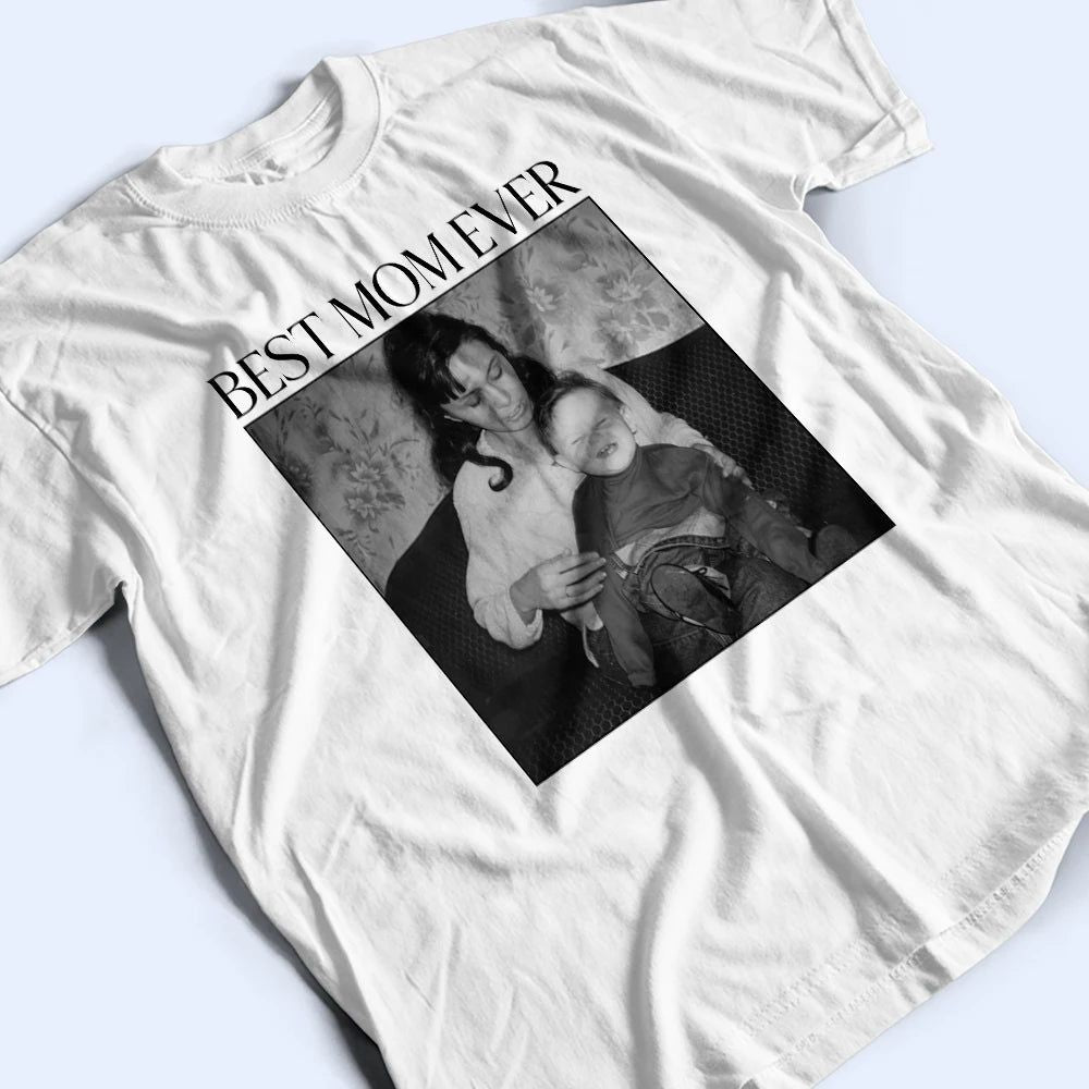 Custom Photo Best Dad Mom Ever Vintage - Personalized T Shirt