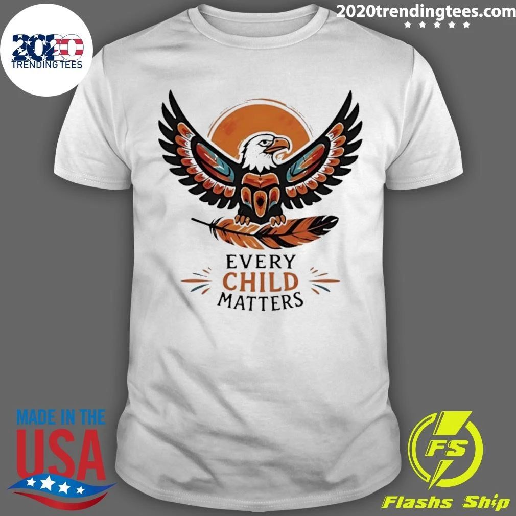 Every Child Matters Eagle Feather Indigenous Art Shirt
