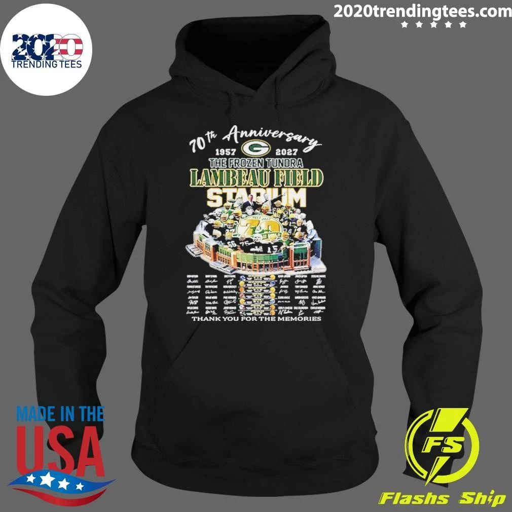 Lambeau Field 70th Anniversary 1957–2027 Green Bay Packers Frozen Tundra Shirt