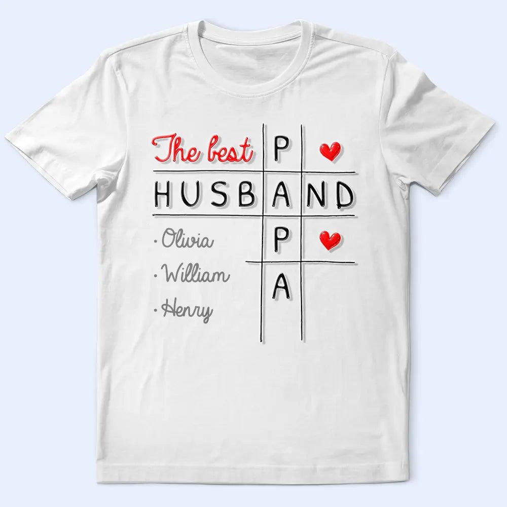 The Best D Husband Dad Funny Kid Name Word Game - Personalized T Shirt