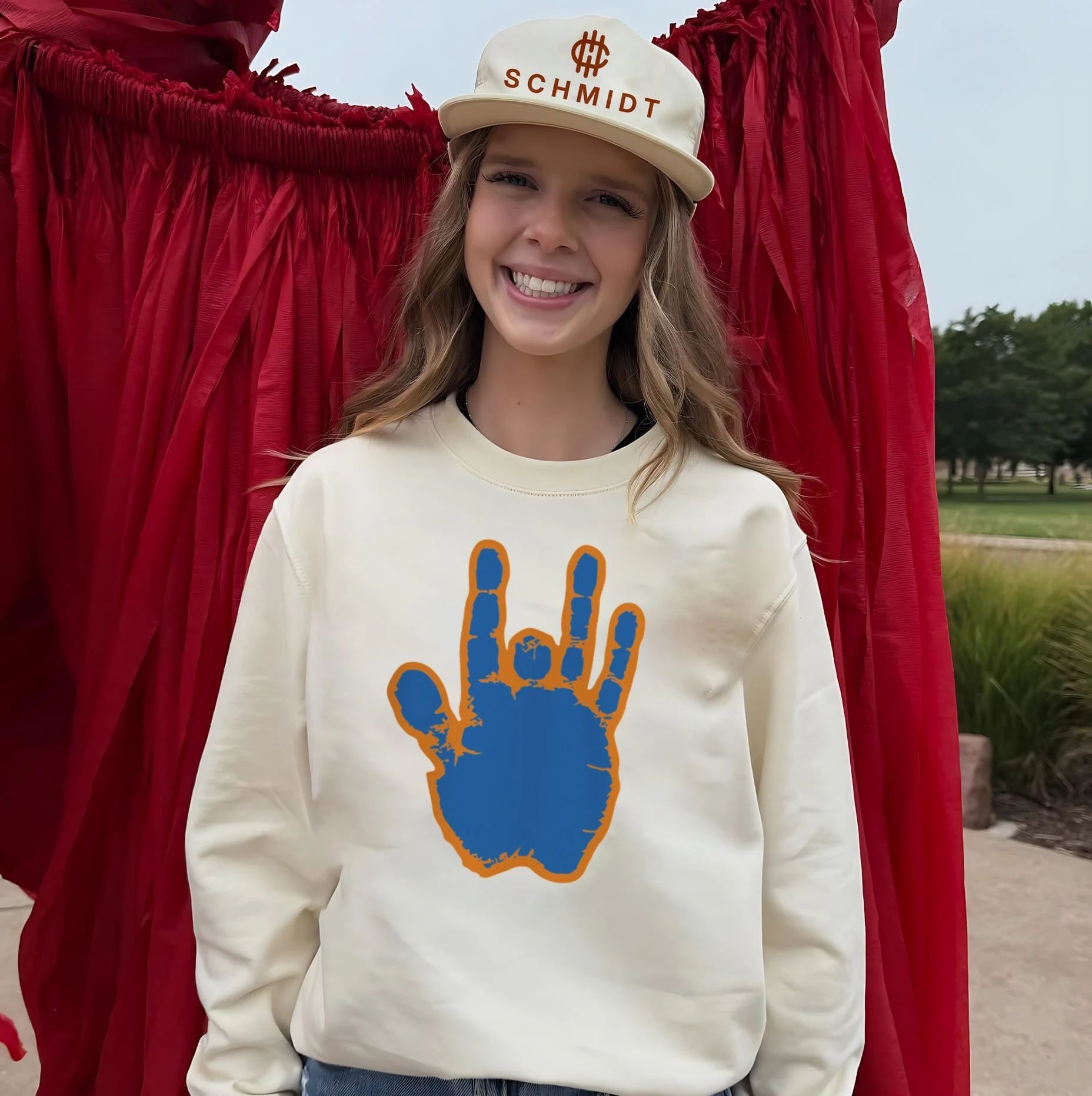 Jerry Garcia Blue & Orange Hand Shirt
