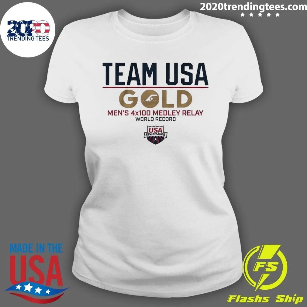 Team USA Swimming Gold Men’s 4x100m Medley Relay World Record Shirt