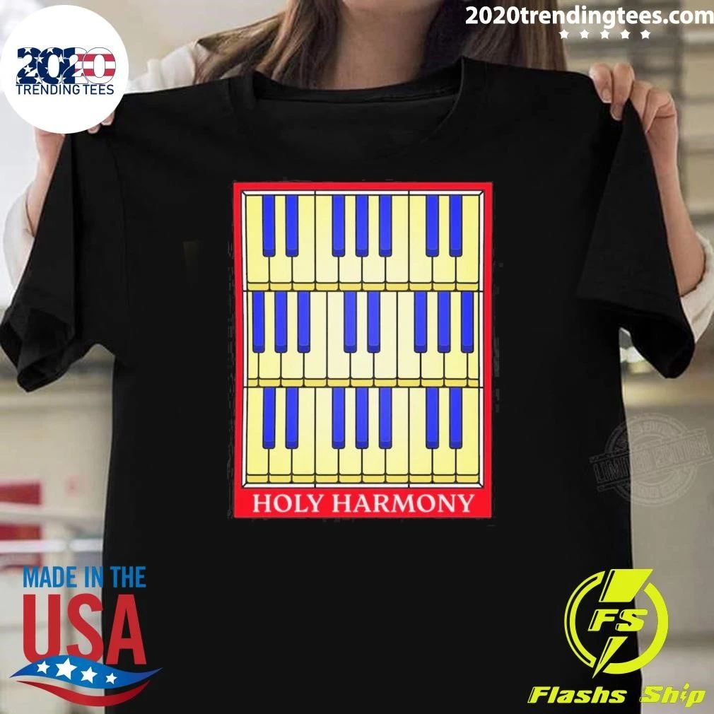 Holy Harmony Stained Glass Piano Music Classical Tee Shirt