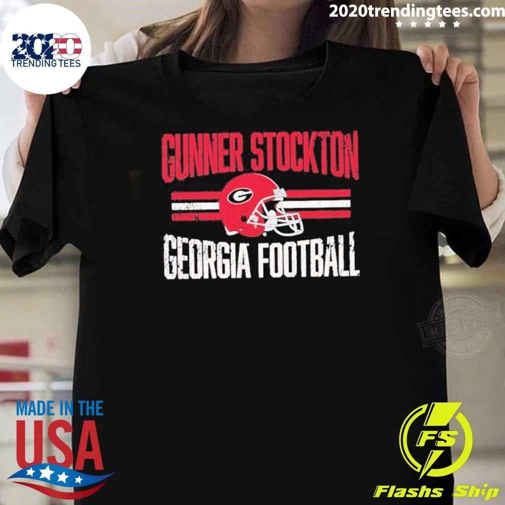 Gunner Stockton Georgia Bulldogs NCAA Football Helmet Hero Shirt