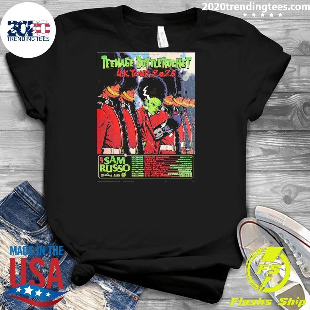 Sam Russo Teenage Bottlerocket UK Tour 2026 Shirt