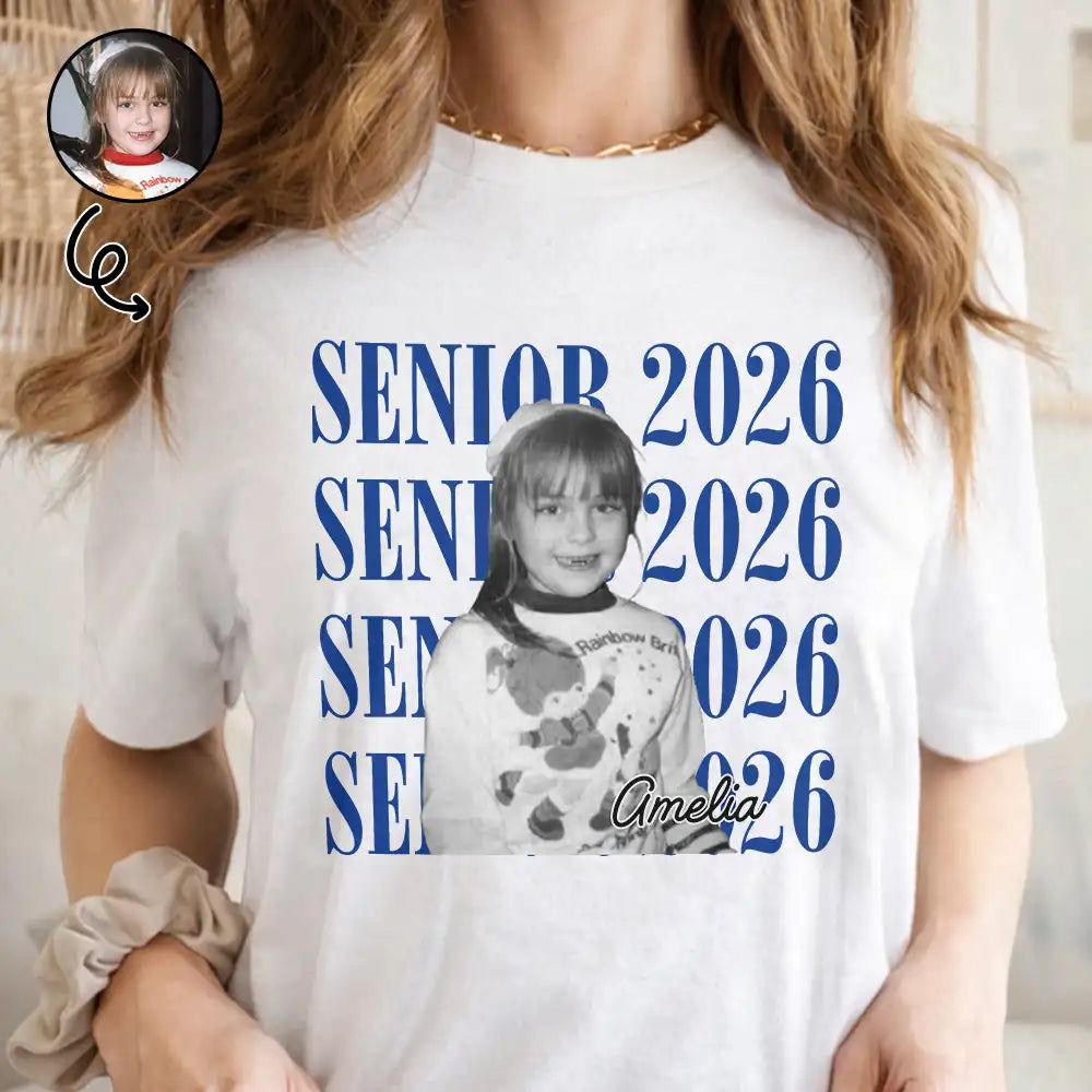 Custom Photo Senior Vintage Portrait - Personalized T Shirt