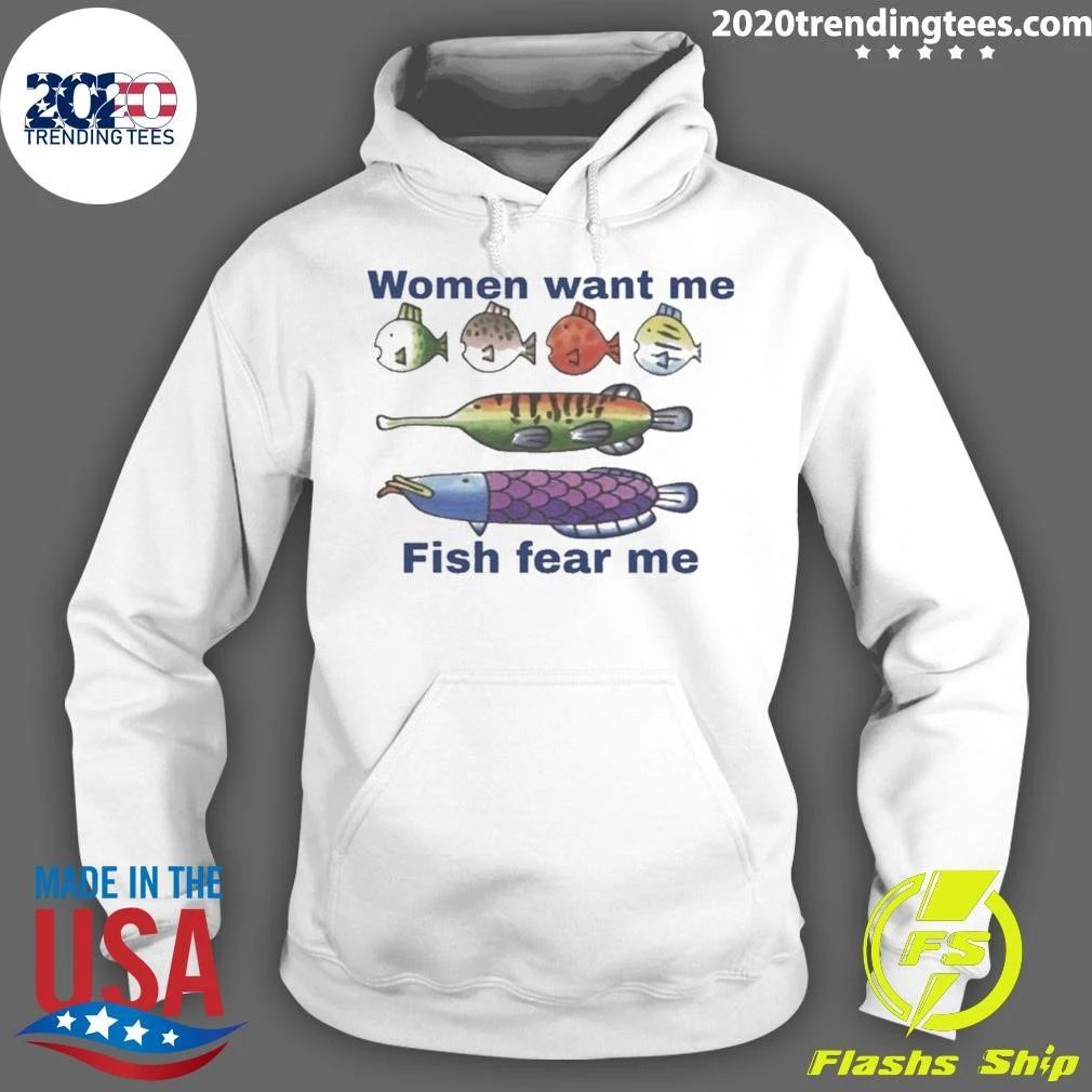 Women Want Me Fish Fear Me Frutiger Aero Fashion Tee Shirt