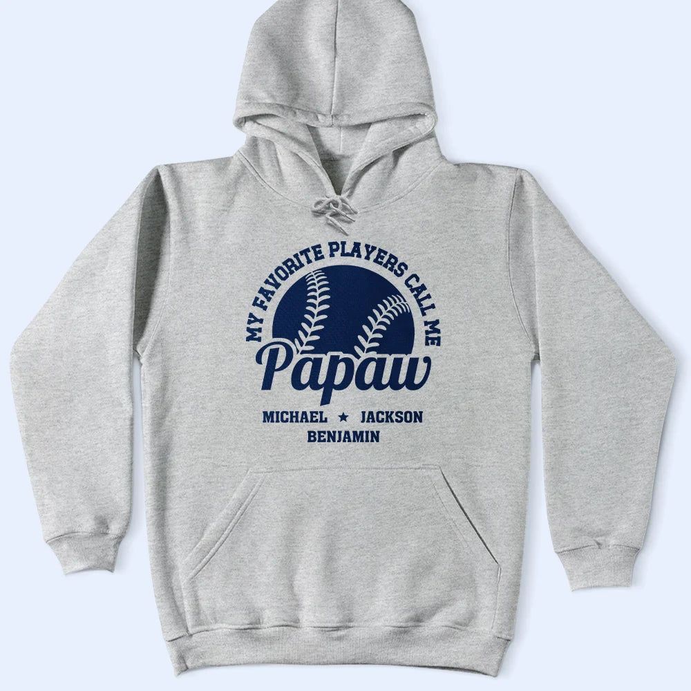 Baseball My Favorite Players Call Me Grandpa - Personalized T Shirt