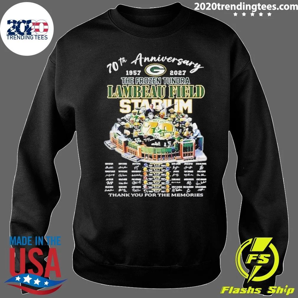 Lambeau Field 70th Anniversary 1957–2027 Green Bay Packers Frozen Tundra Shirt