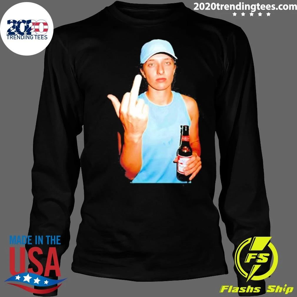 Iga Swiatek Middle Finger Budweiser Tennis Beer Shirt