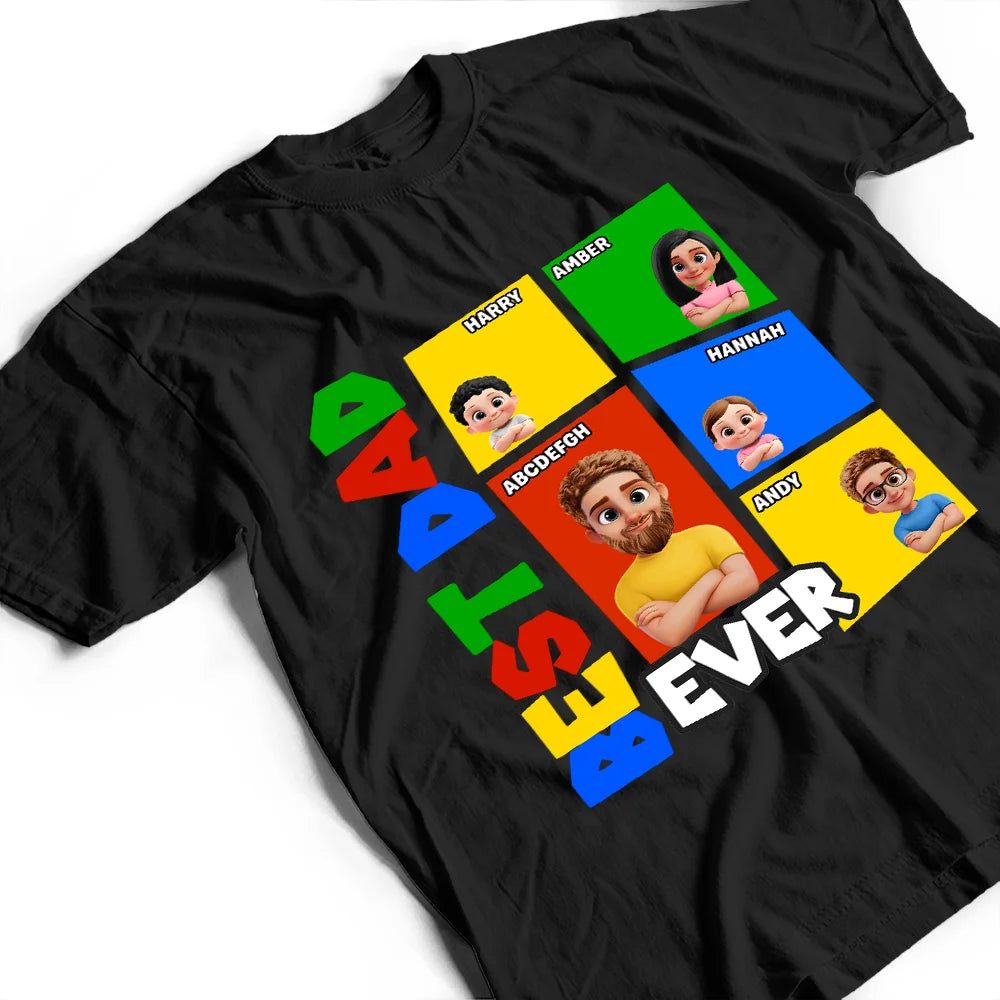 Best Dad Ever Basic Color Arcade Theme - Personalized T Shirt