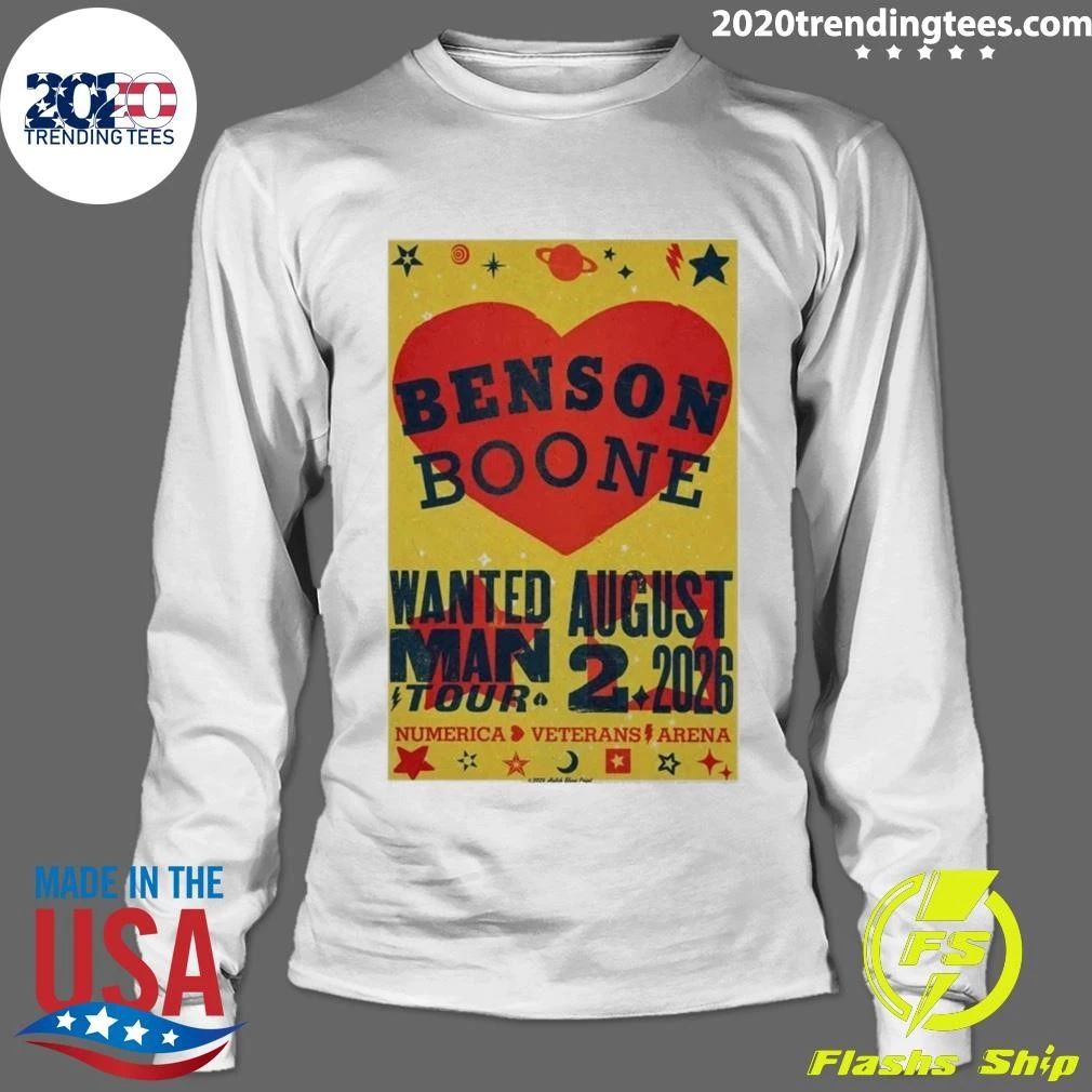 Benson Boone Numerica Veterans Arena August 2, 2026 Spokane WA Shirt