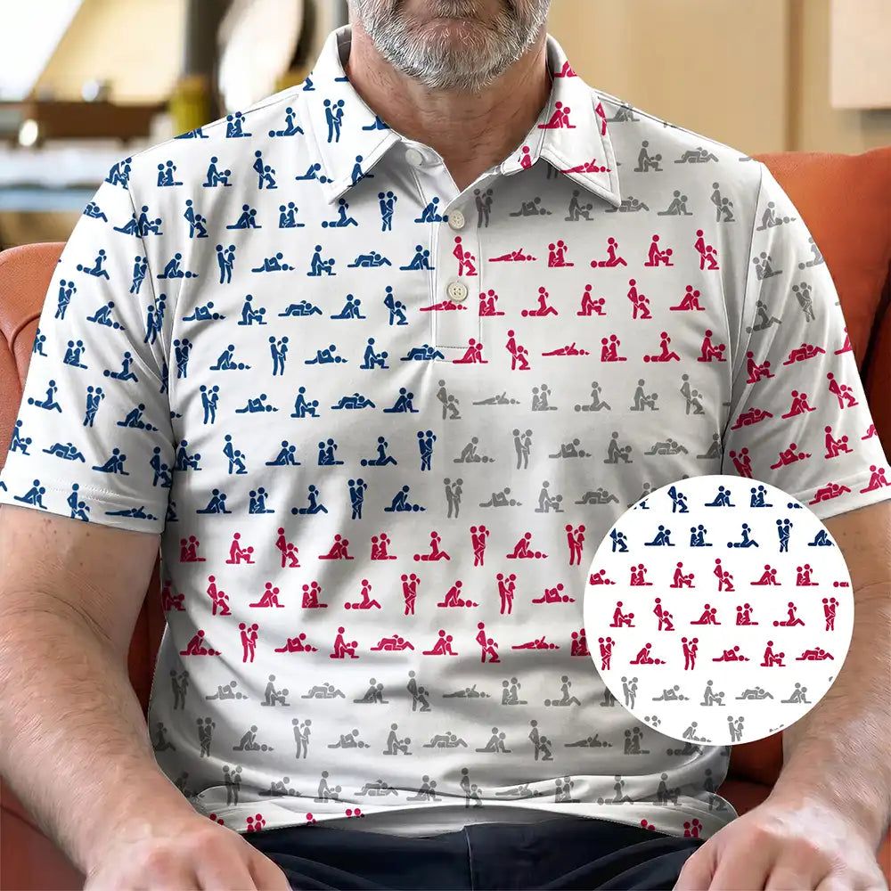 Husband Summer Vibe Hidden Funny Naughty Pattern - Personalized Polo Shirt