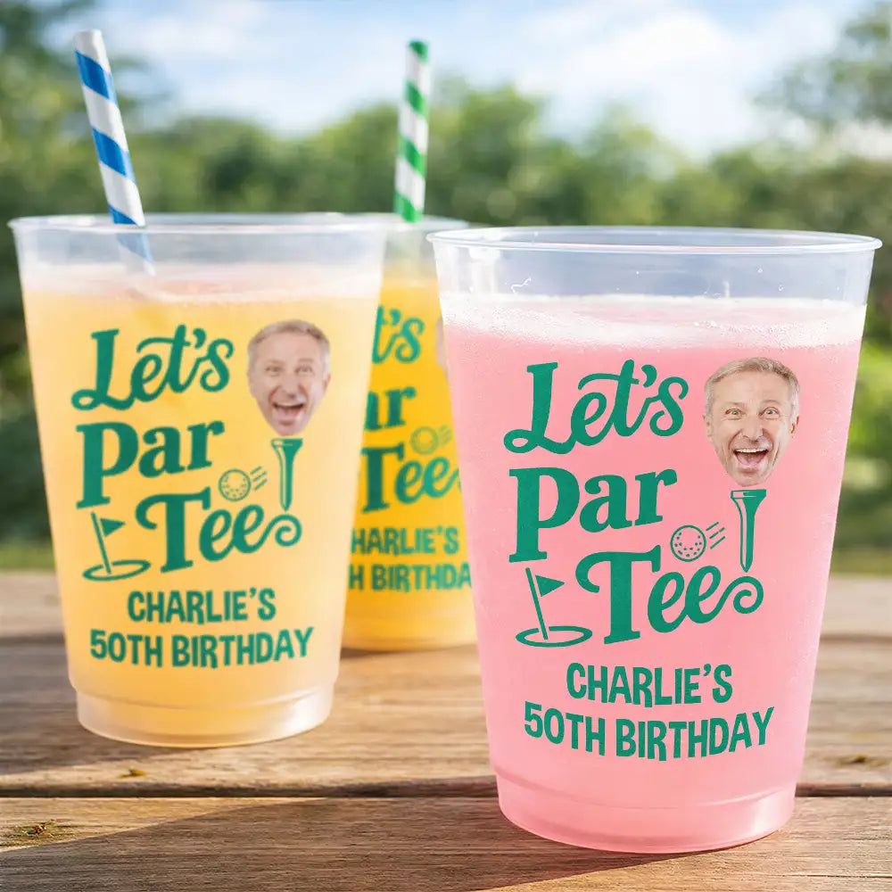 Custom Photo Let's Partee For Golf Lover - Personalized Frosted Cups