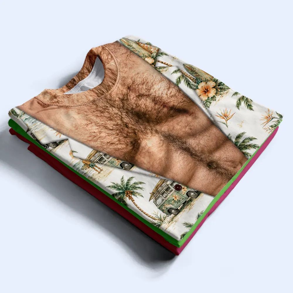 Funny Hairy Muscle Body Summer Vibe - Personalized Full Print T Shirt