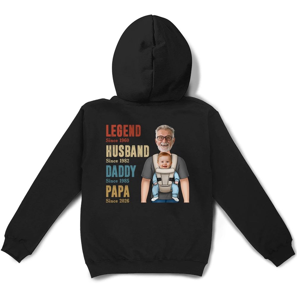 Custom Photo Legend Husband Daddy With Baby - Personalized T Shirt