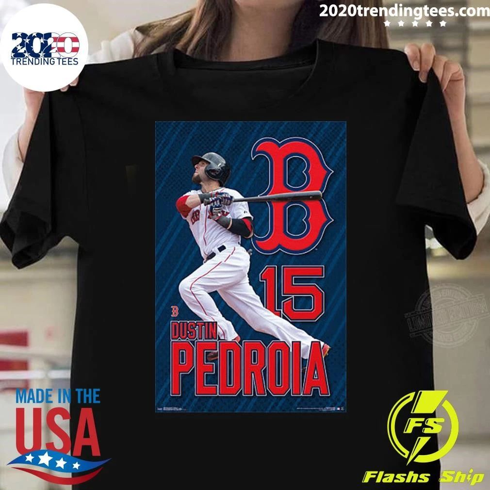 Dustin Pedroia Blast Boston Red Sox MLB Baseball Action Shirt