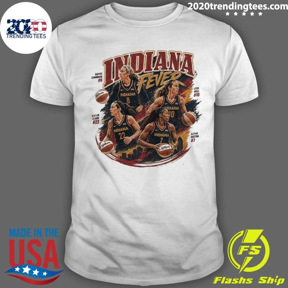 Indiana Fever Basketball Caitlin Clark Sophie Cunningham Lexie Hull Aliyah Boston Tee Shirt