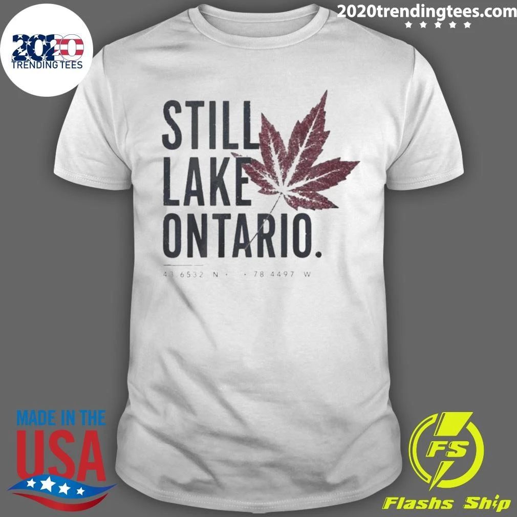 Still Lake Ontario With Coordinates Great Lakes Shirt