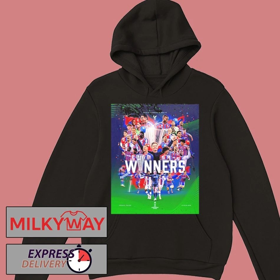 Celebrates Crystal Palace FC Champions UEFA Conference League 2026 Leipzig 2026 shirt