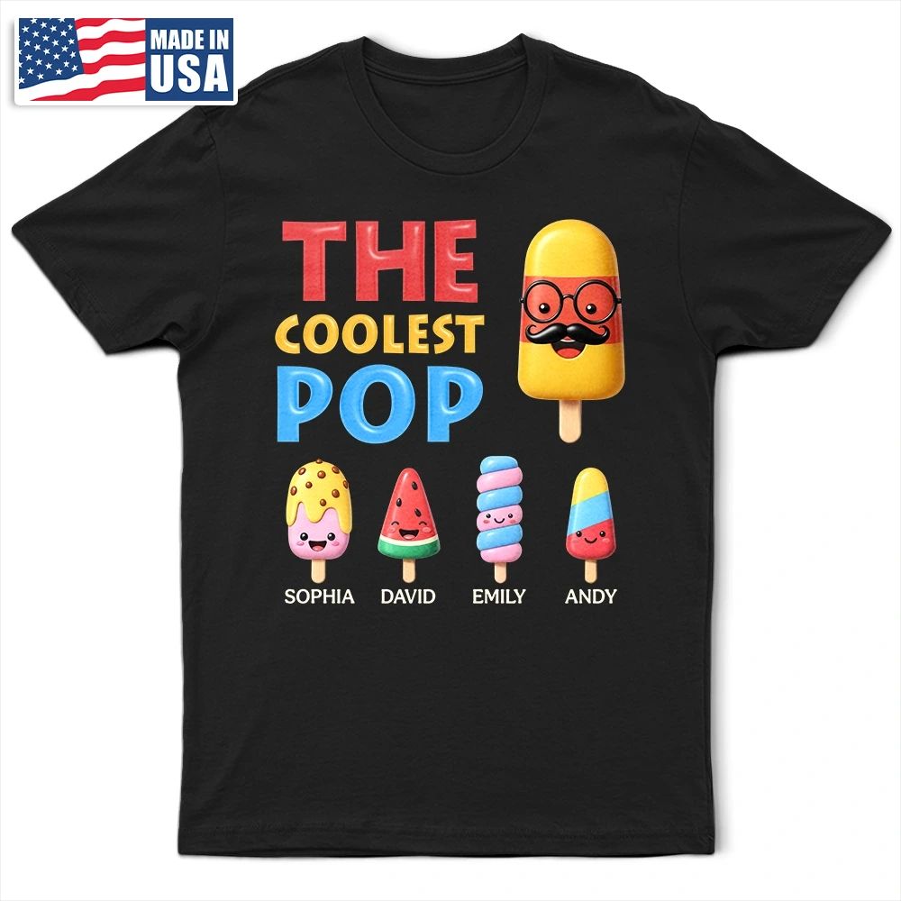 The Coolest Pop Grandpa Dad - Personalized T Shirt