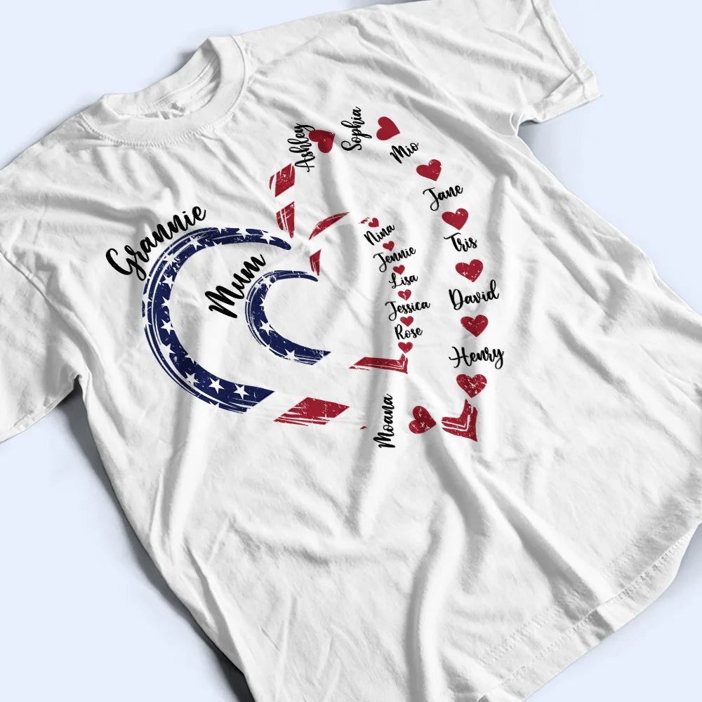 Mom's Grandma's Sweethearts Independence Day - Personalized T Shirt