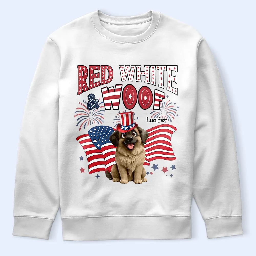 Red White Woof - Personalized T Shirt