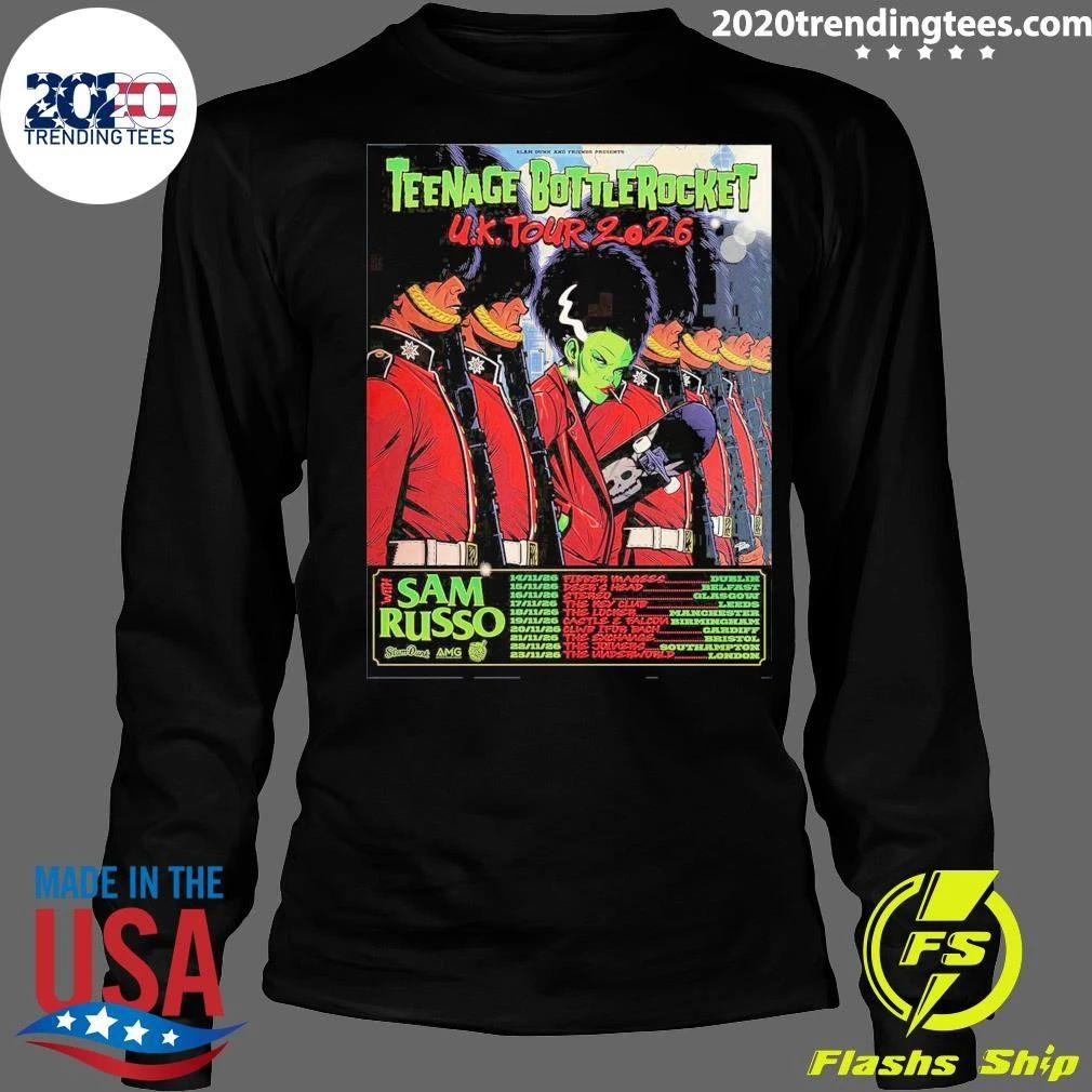 Sam Russo Teenage Bottlerocket UK Tour 2026 Shirt