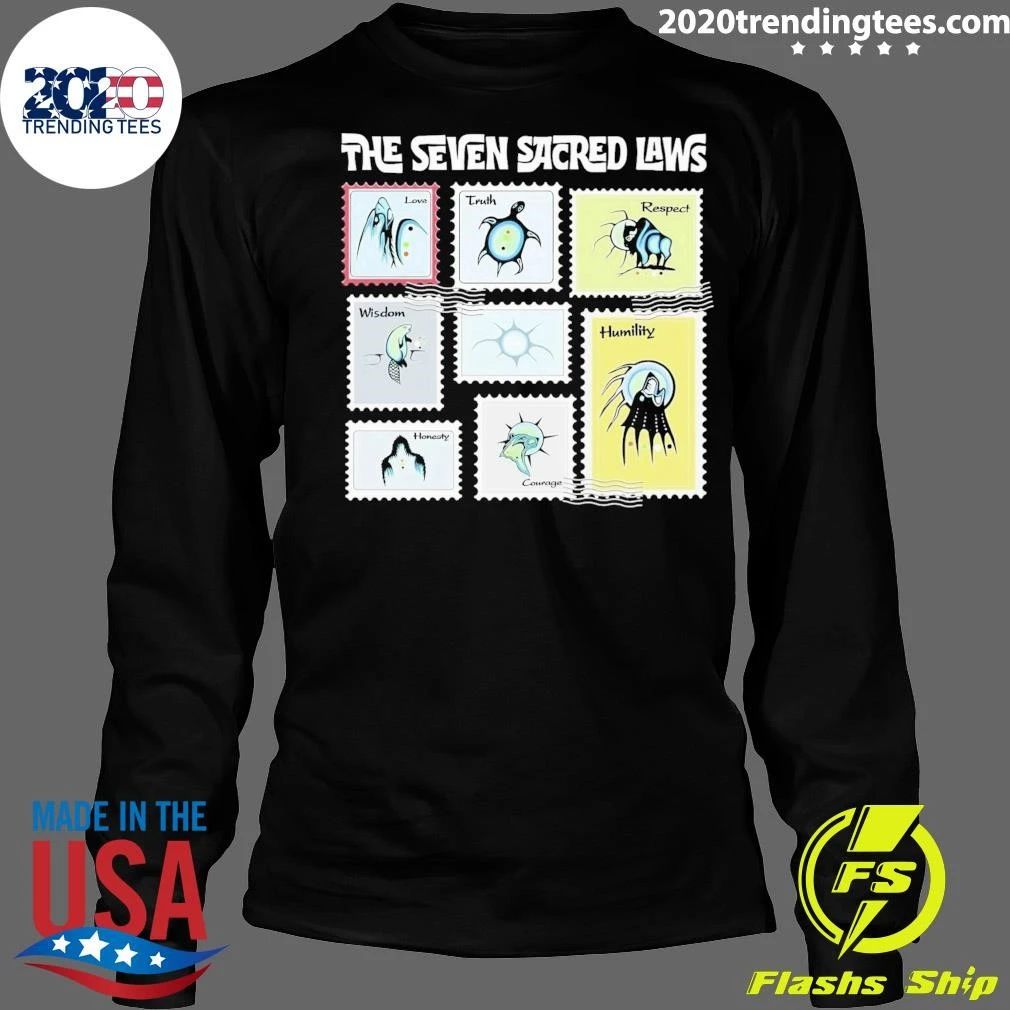 Native American The Seven Sacred Laws Love, Truth, Respect, Wisdom, Humility, Honesty and Courage Shirt