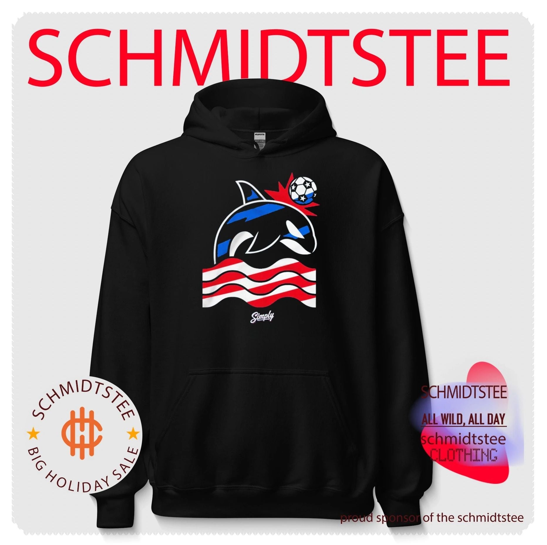 Simply Wild Whale Stars and Stripes Soccer shirt