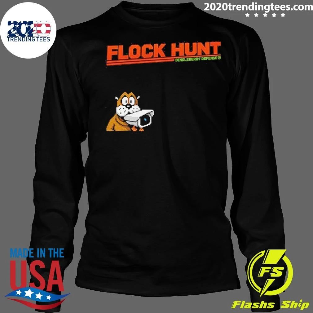 Pixelated Canine Security Camera Monitoring Flock Hunt Dingleberry Defense Shirt