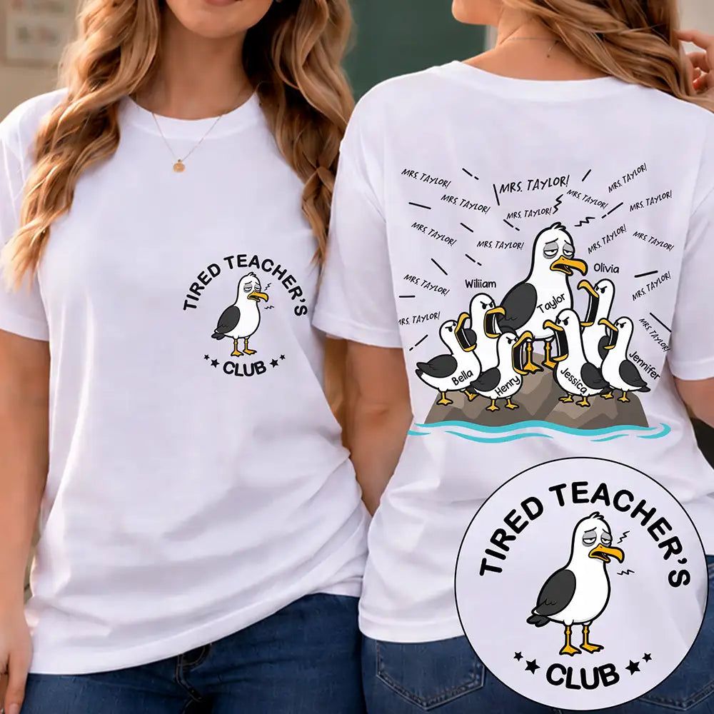 Tired Seagull Dad Papa Club - Personalized T Shirt