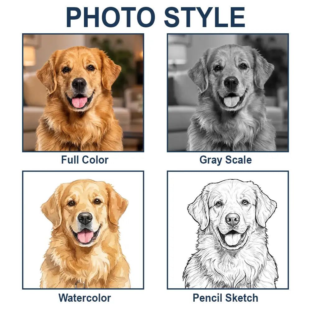 Custom Photo Dog Cat Portrait Art - Personalized Stainless Steel Keychain