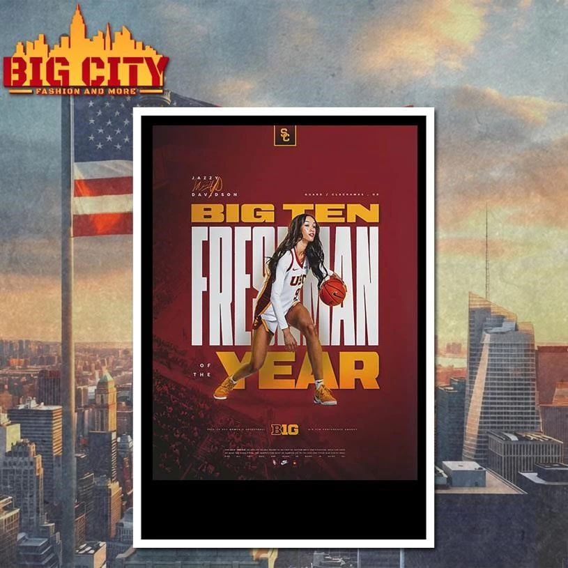 Jazzy Davidson USC Trojans Women’s Basketball Big 10 Freshman Of The Year Shirt