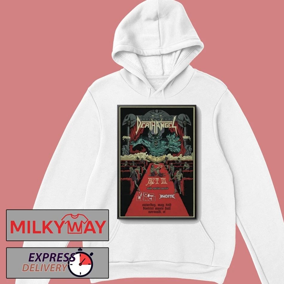 TOUR May 16 2026 Death Angel Vio-lence Incite Poster District Music Hall, Norwalk, CT shirt