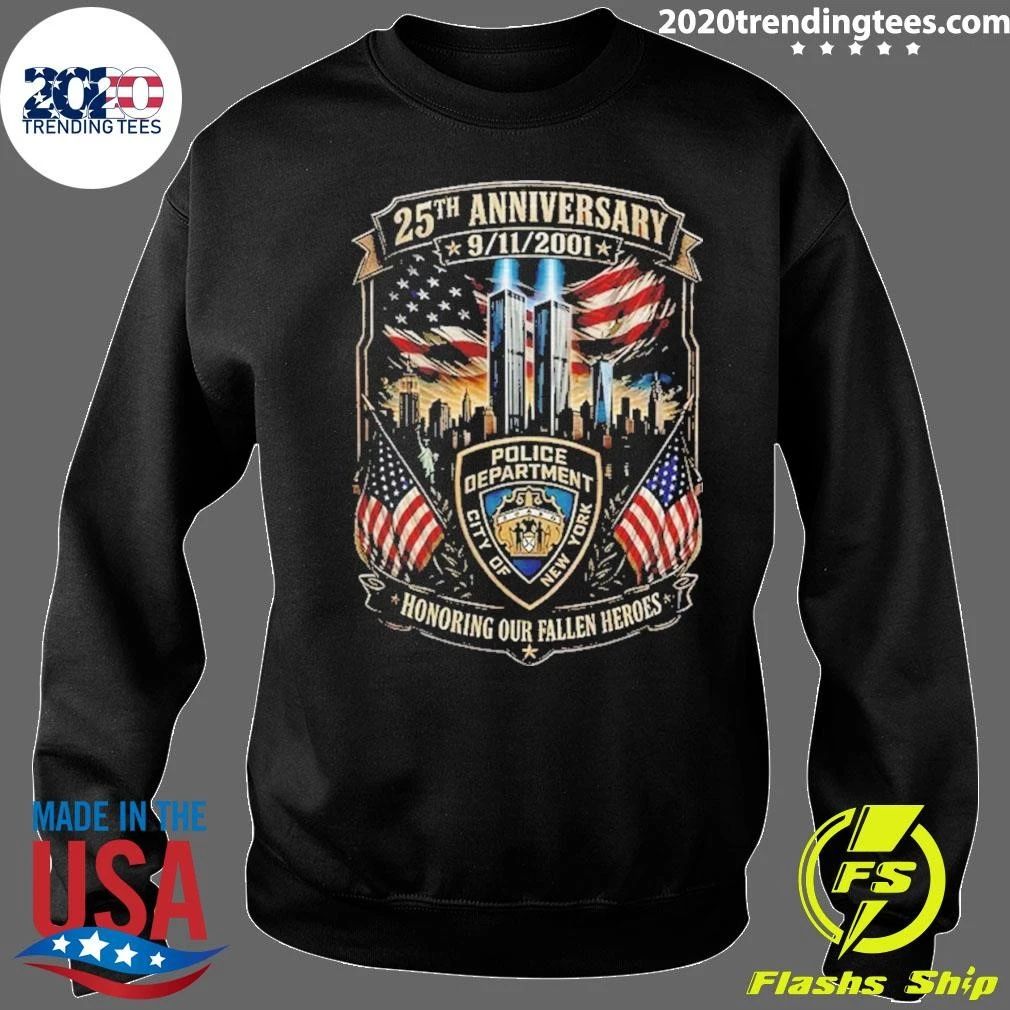 New York City Police Department 25Th Anniversary 9’11’2001 Honoring Our Fallen Shirt