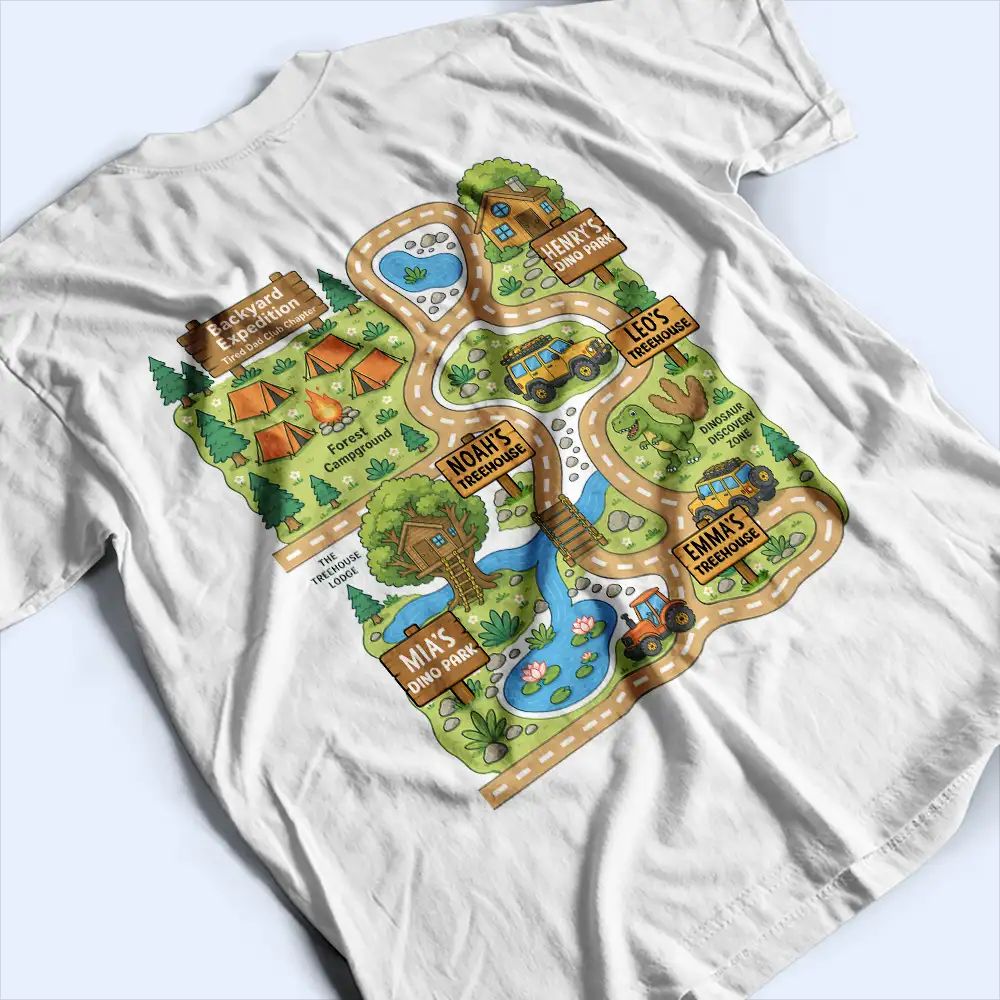 Dinosaur Road Car Race Track Tired Dad Club Funny - Personalized T Shirt