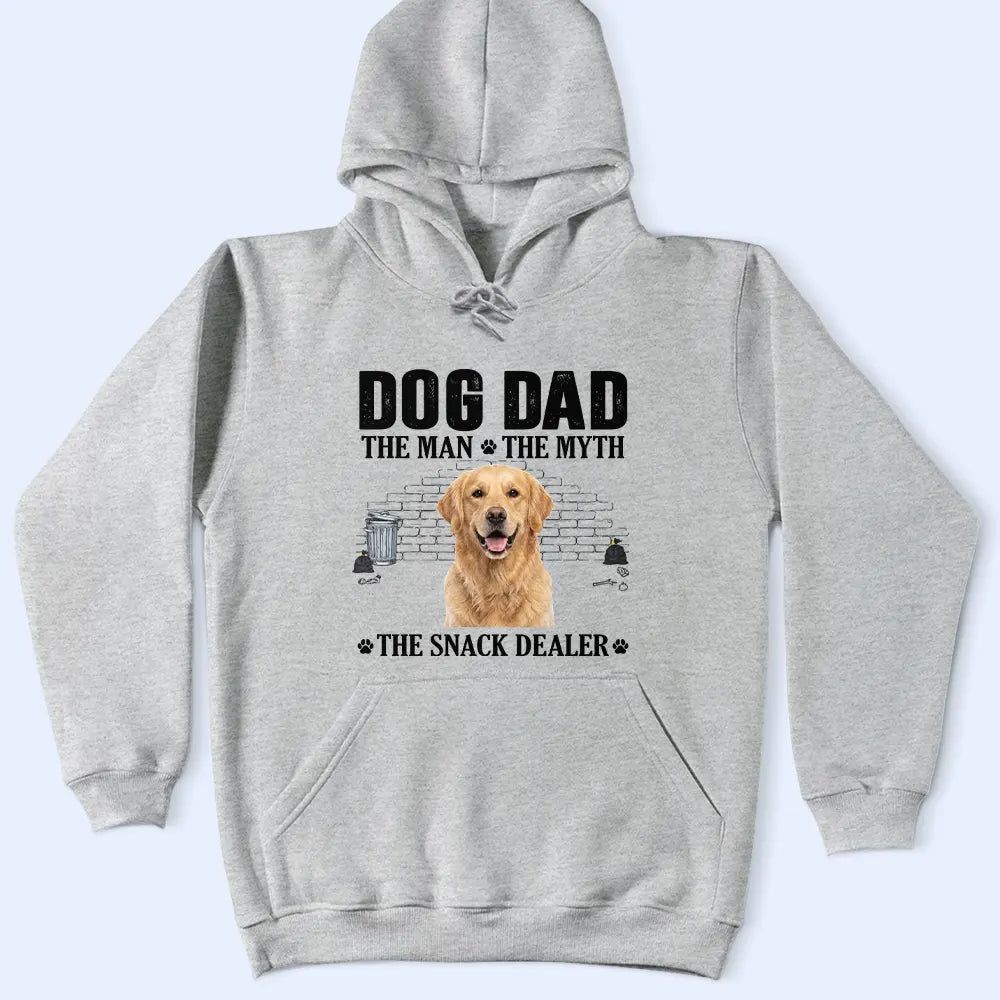 Custom Photo Dog Dad The Man The Myth The Snack Dealer - Personalized T Shirt