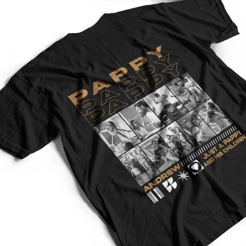 Custom Photo Just A Dad And His Girl Boy - Personalized T Shirt