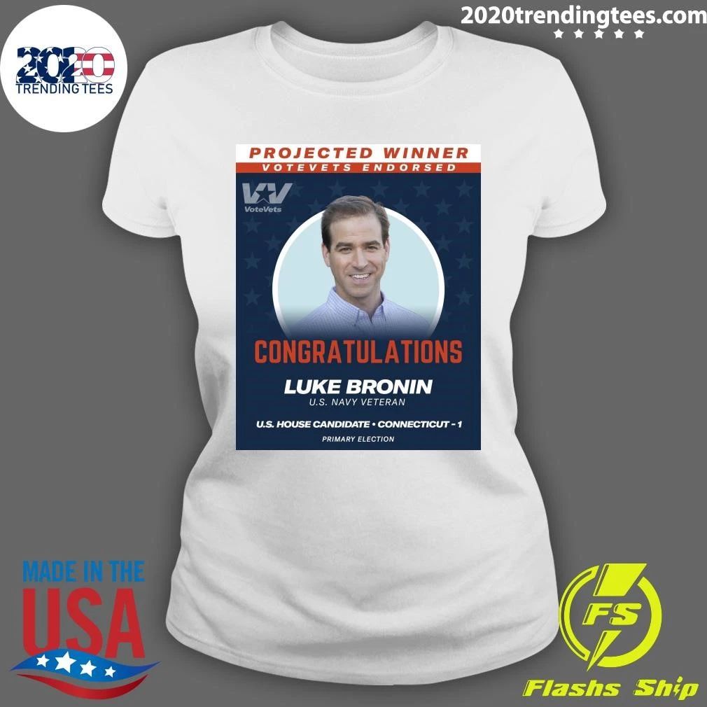Projected Winner Votevets Endorsed Congratulations Luke Bronin U.S. Navy Veteran Shirt