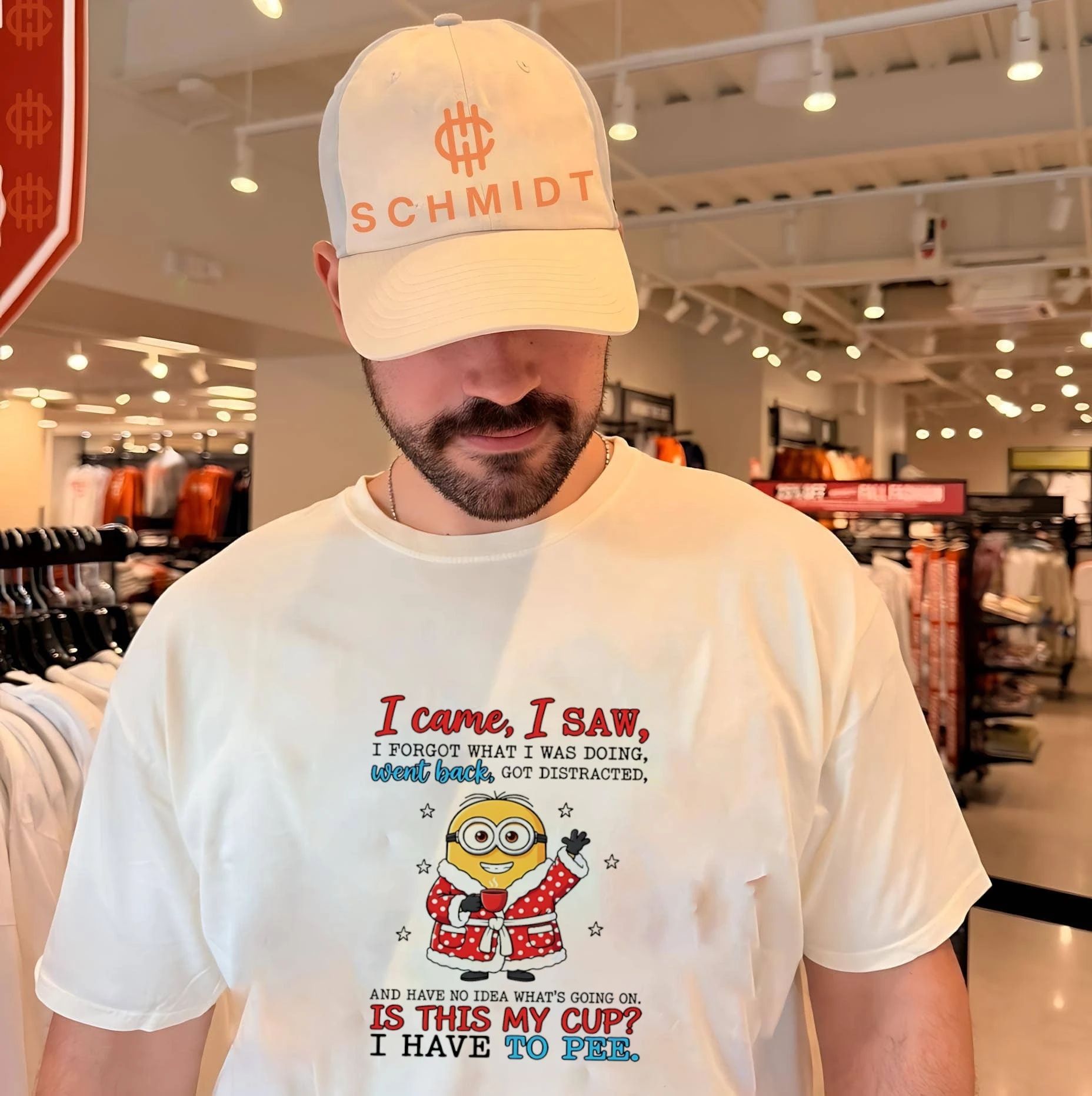 I came I saw I forgot what I was doing went back got distracted and have no idea Minion shirt