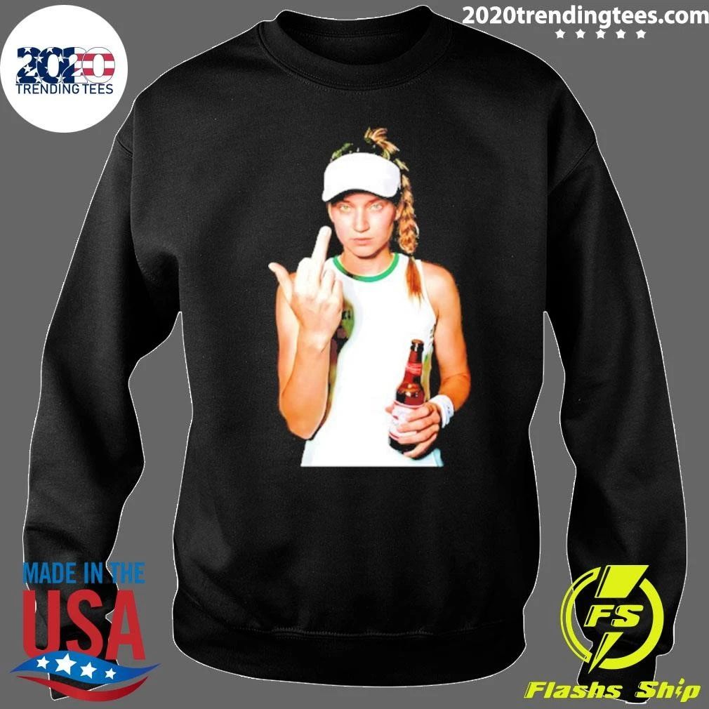 Elena Rybakina Budweiser Middle Finger And Beer Shirt