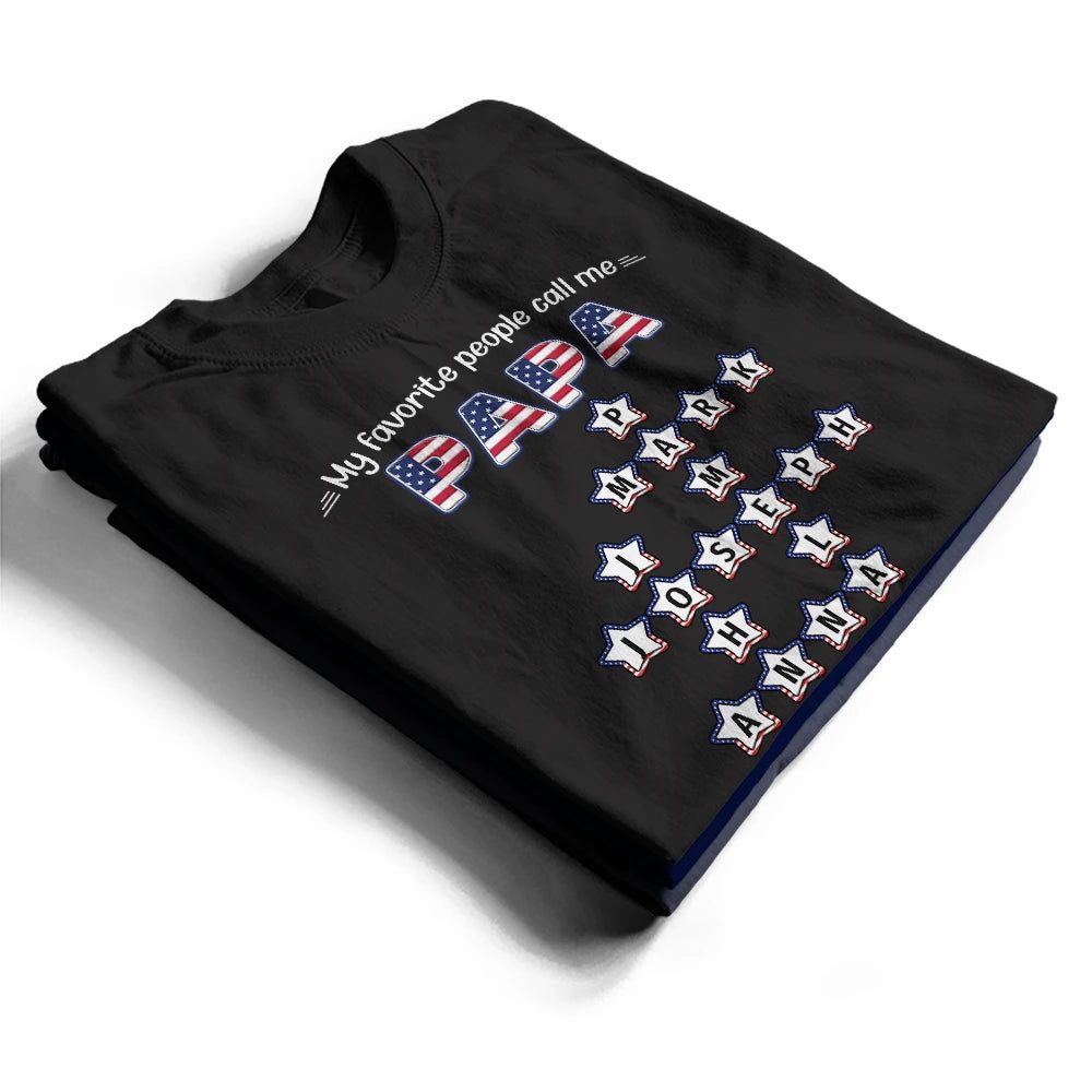 Crossword Stars & Stripes My Favorite People Call Me Grandpa - Personalized T Shirt