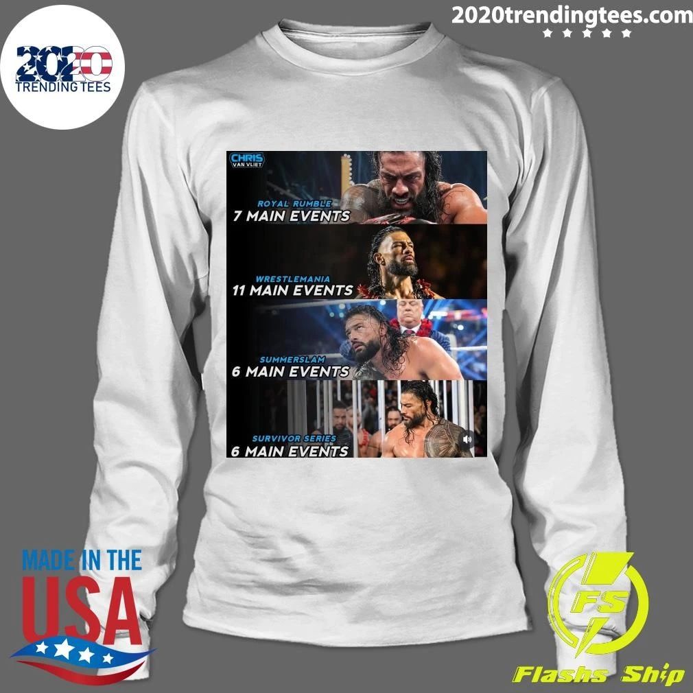 Roman Reigns Main Event Record Is Insane Shirt