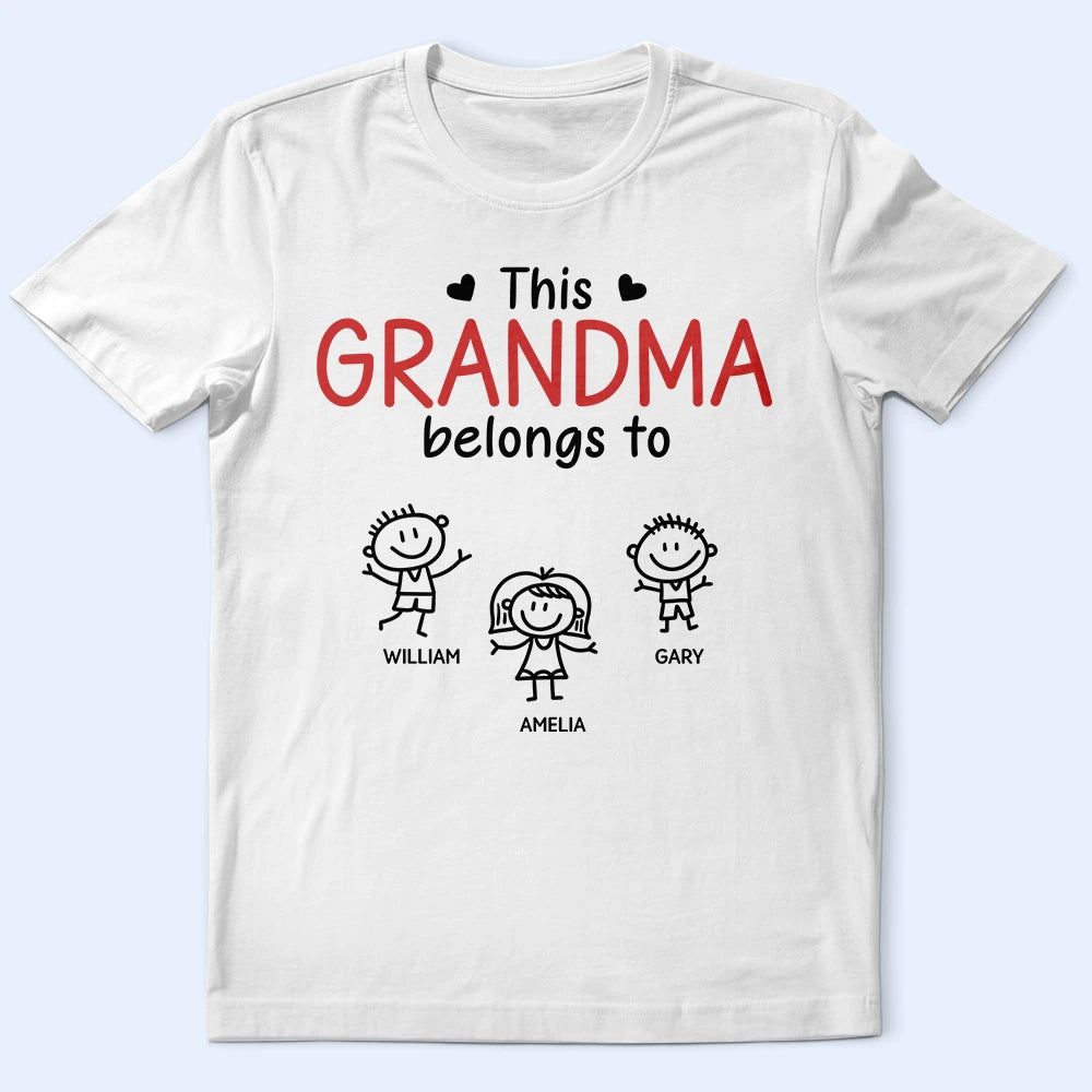 This Grandpa Belongs To Kid Stick Figures - Personalized T Shirt