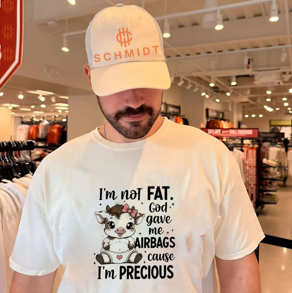 I’m not fat God gave me airbags cause I’m precious cartoon cow shirt