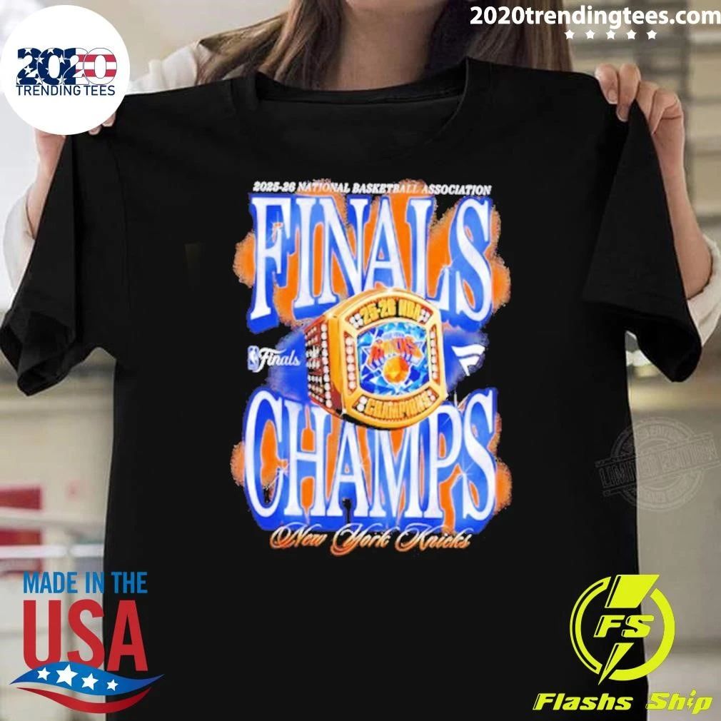 2025-26 National Basketball Association New York Knicks 2026 NBA Finals Champions Ring Shirt
