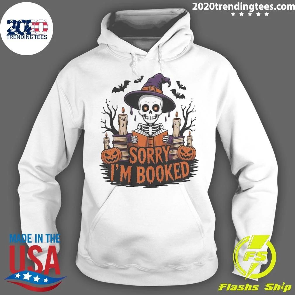 Sorry I’m Booked Skeleton Reader Halloween Reading Shirt