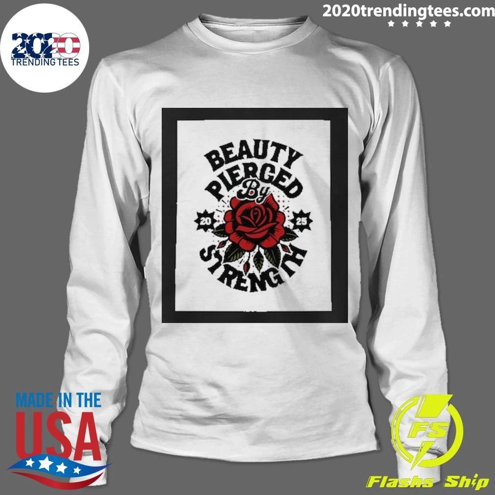 Red Rose Beauty Pierced By Strength Shirt