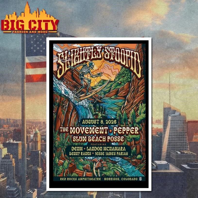 Slightly Stoopid Aug 8 2026 Red Rocks Amphitheatre Morrison CO Poster Shirt